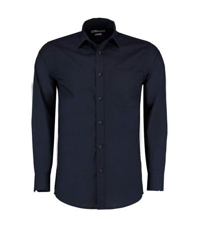 Kustom Kit Mens Long Sleeve Poplin Shirt (Dark Navy)