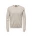 Pull beige homme only & sons life crew knit-1