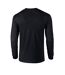 Gildan Unisex Adult Ultra Plain Cotton Long-Sleeved T-Shirt (Black)