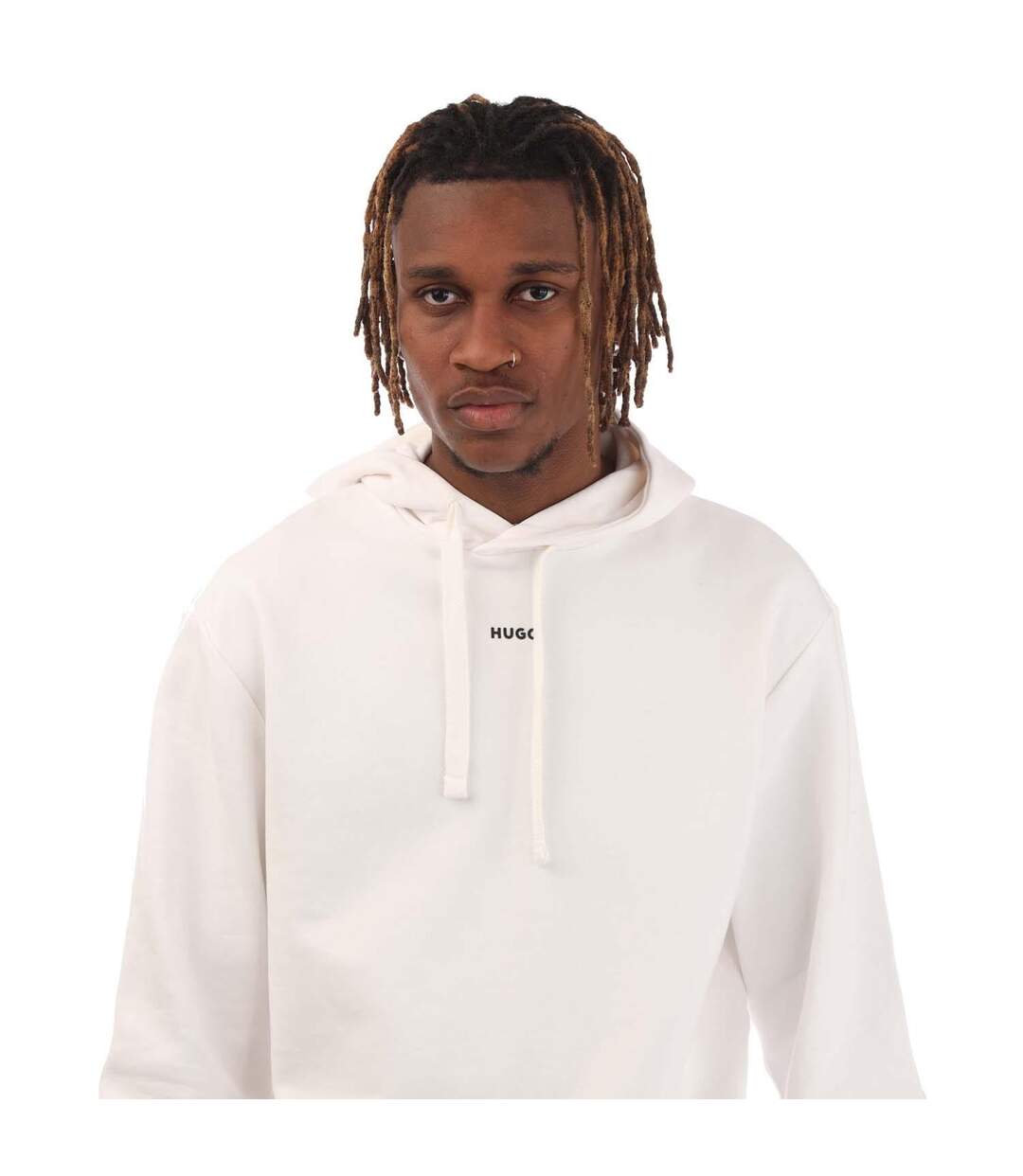 Sweat À Capuche Style Logo Dapo Homme Blanc Hugo-4