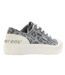 Womens/ladies Jazzin Plus Leopard Print Platform Trainers Grey Rocket Dog-2