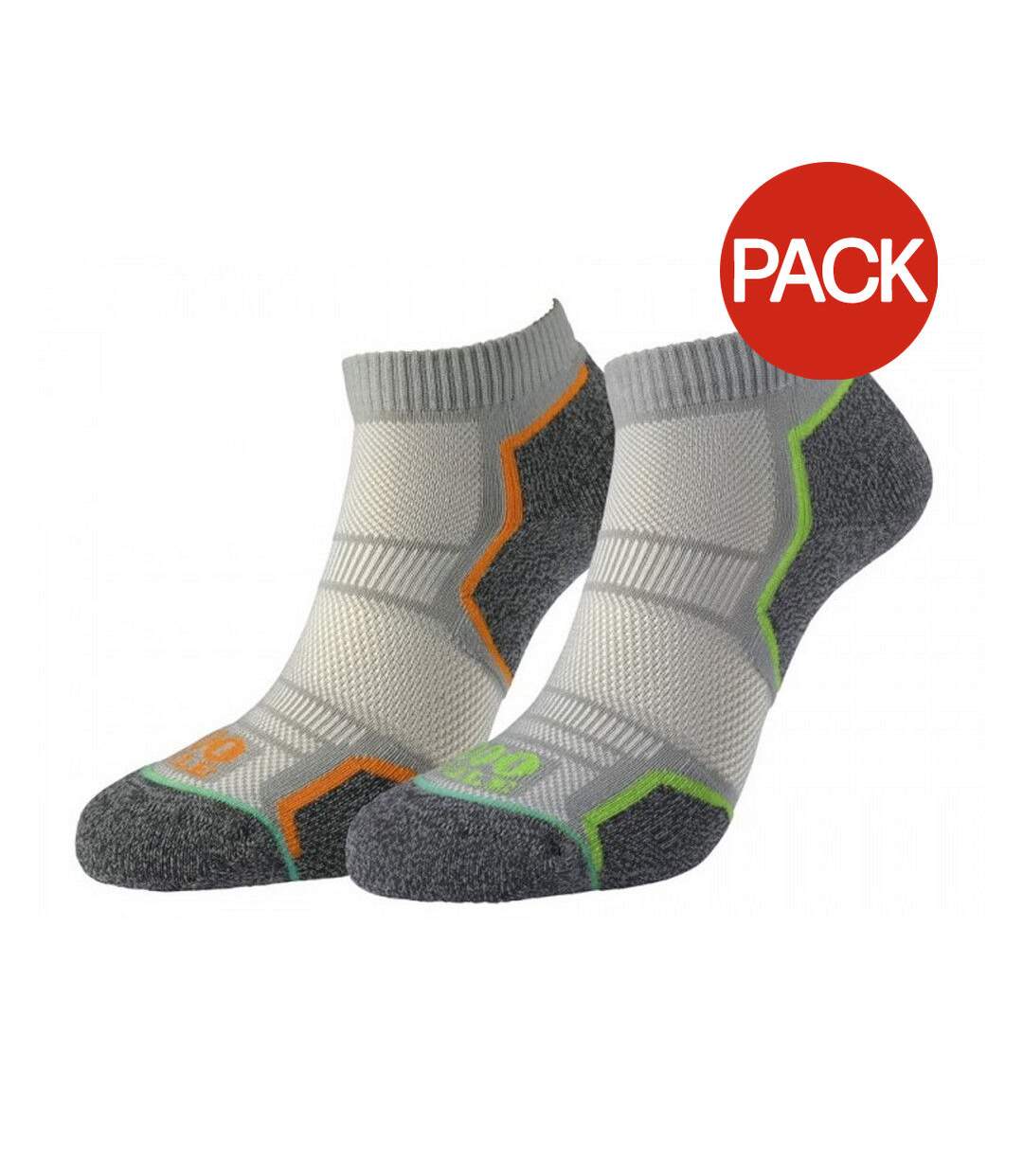 Pack of 2  Mens repreve ankle socks  silver/grey 1000 Mile-1