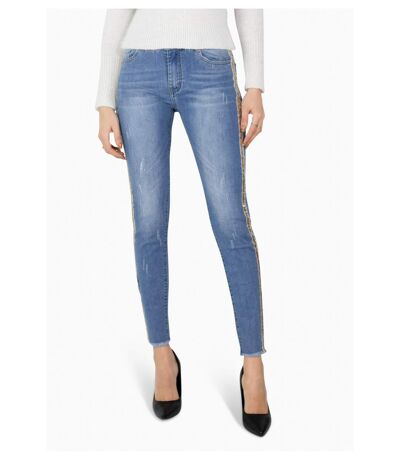 Jean slim sequin doré
