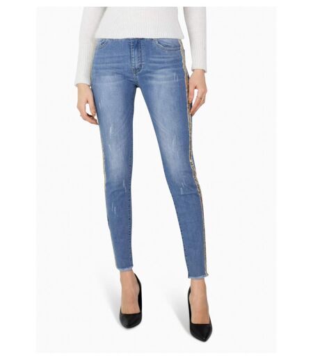 Jean slim sequin doré