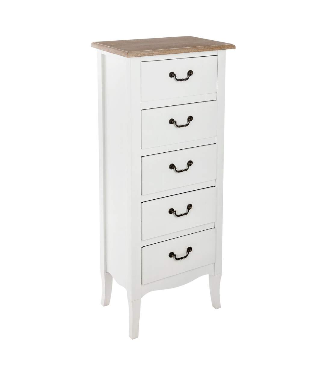 Chiffonnier en bois Chrysa - L. 45 x H. 113 cm - Blanc-1