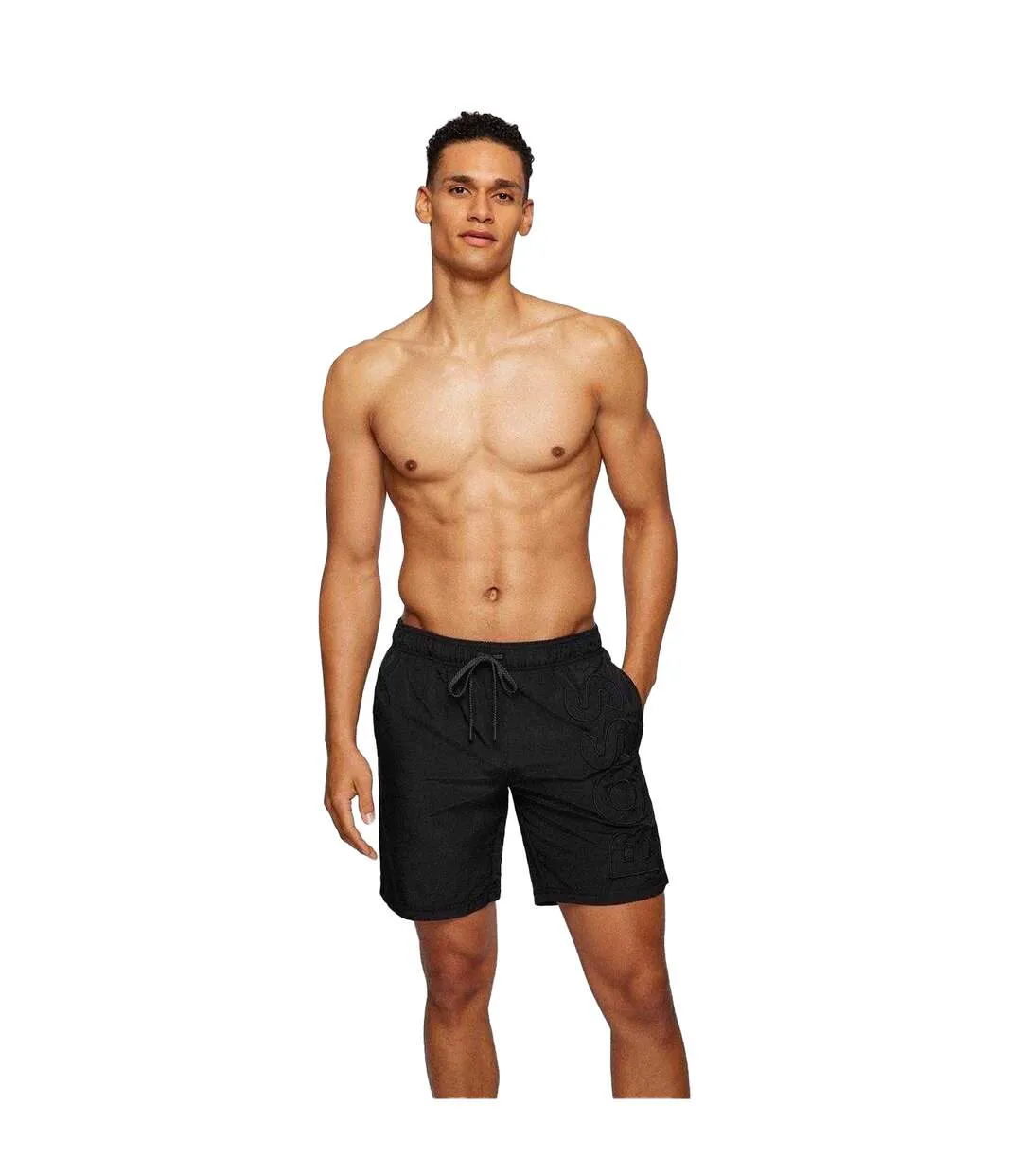 Mens Swim Shorts Black Boss-3