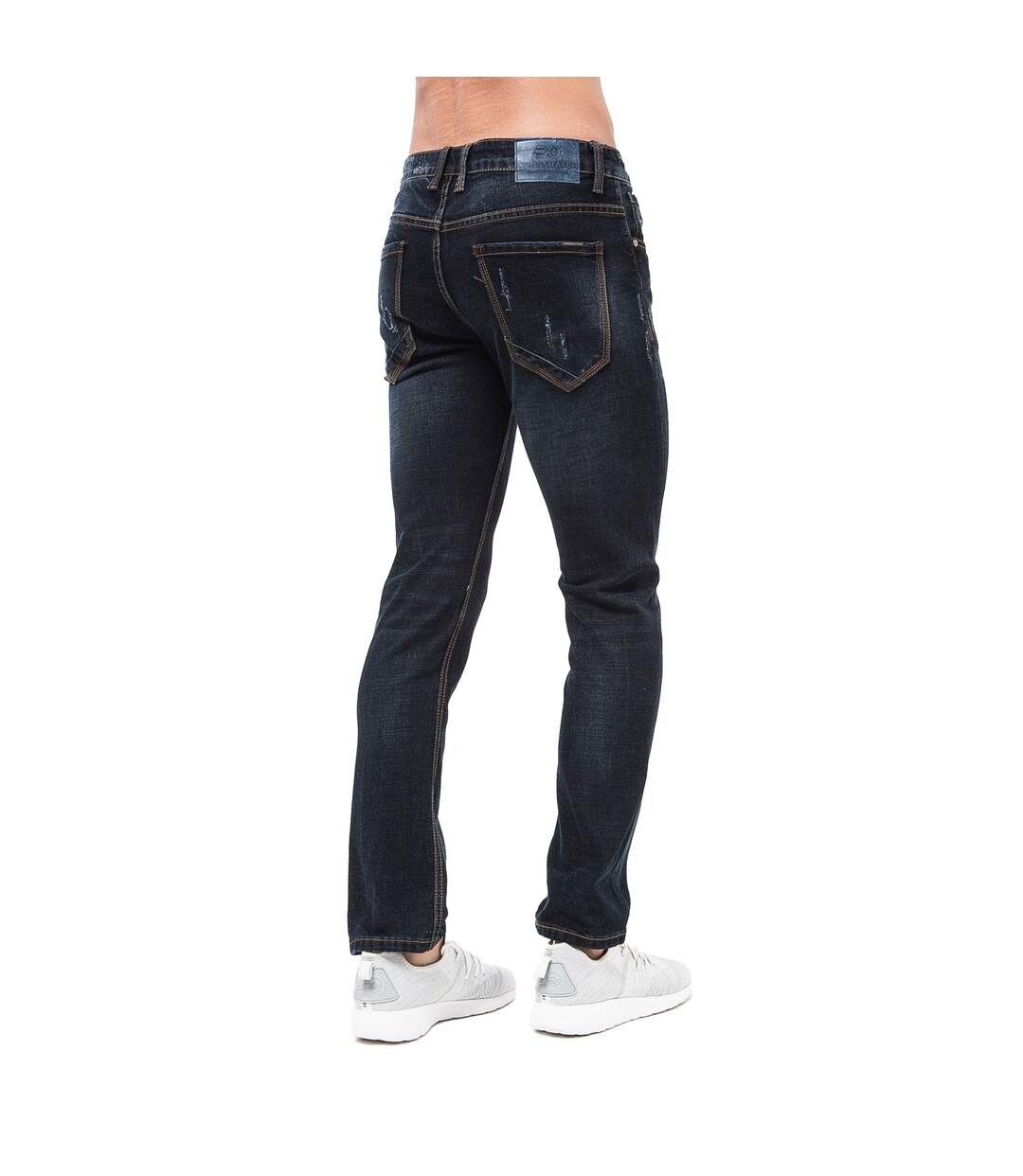 Jean elkslip homme bleu foncé délavé Crosshatch-2