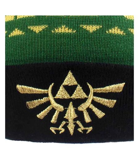 Legend Of Zelda Unisex Adult Logo Beanie (Black/Green/Gold) - UTHE733