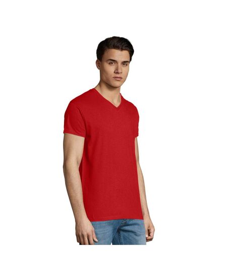 Mens Imperial V Neck T-shirt Red SOLS