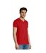 Mens Imperial V Neck T-shirt Red SOLS-4