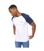T-shirt meza homme blanc / bleu marine Crosshatch-4