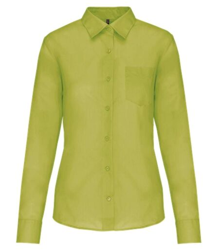 Chemise popeline manches longues - Femme - K549 - vert lime