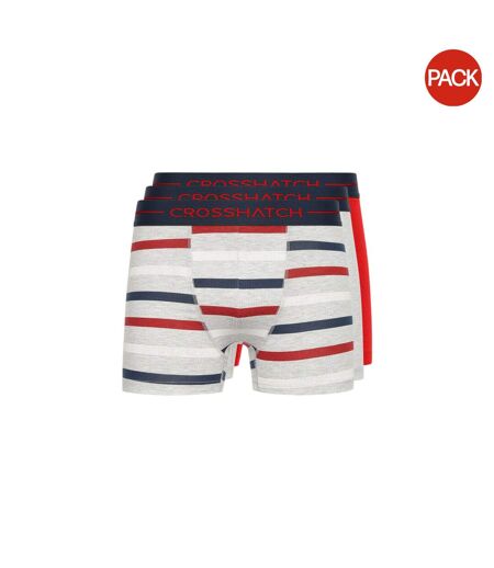 Boxers warbler homme rouge / gris / bleu marine Crosshatch