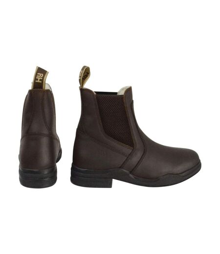 Unisex Adult Waxy Leather Jodhpur Boots Brown HyLAND