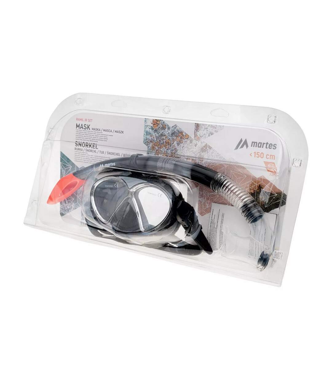 Set De Plongée Ramil Enfant Noir Gris Transparent Martes-3
