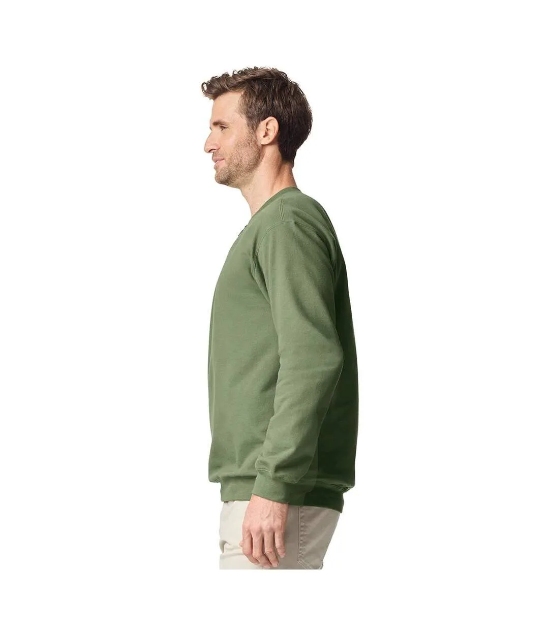 Sweat Softstyle Adulte Vert Kaki Gildan-4