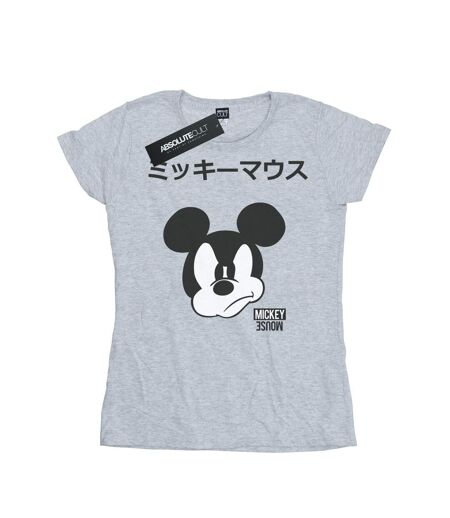 Disney T-shirt en coton japonais Mickey Mouse Femme/Femme (Gris sportif) - UTBI31378
