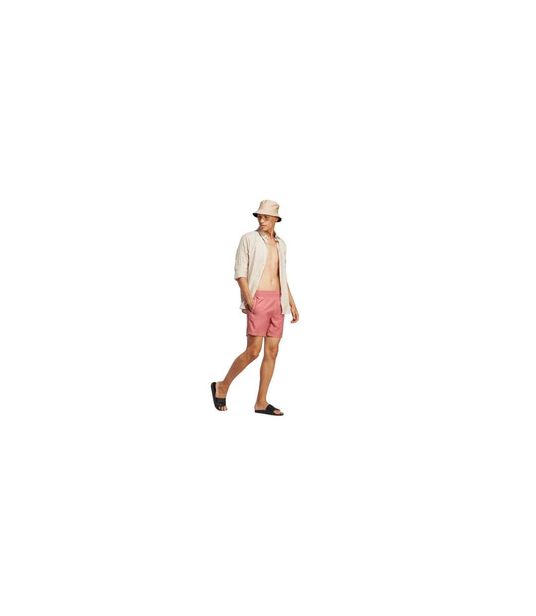 Mens Solid Swim Shorts Pink Adidas-1