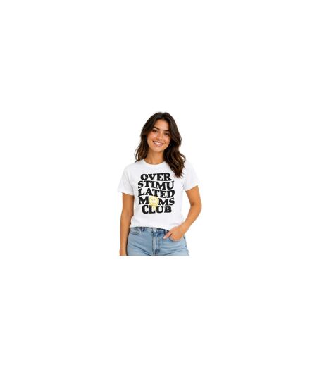 T-shirt Overstimulated Moms Club Femme Blanc AWD