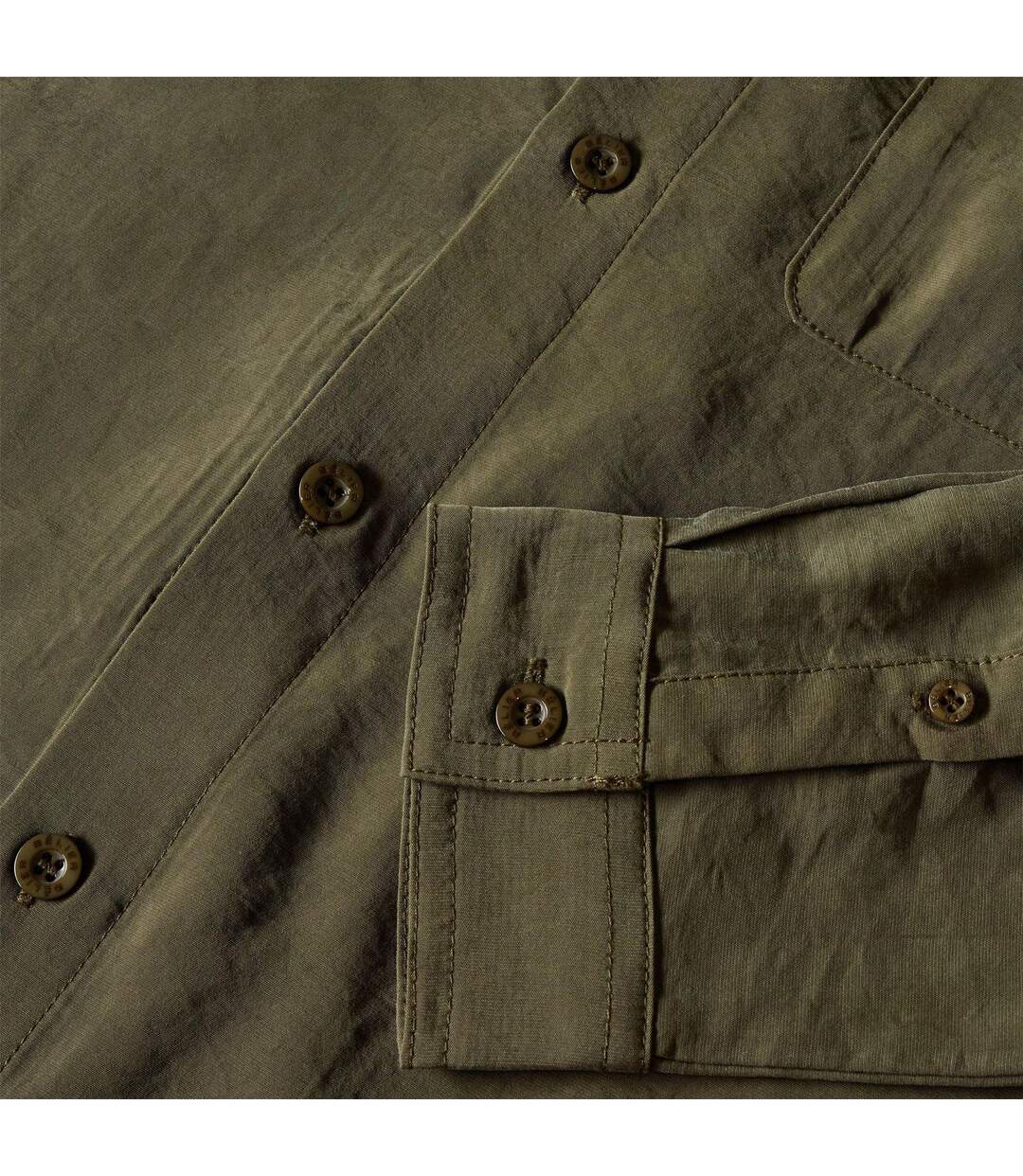 Mens Pocket Long-sleeved Shirt Olive Belier-3