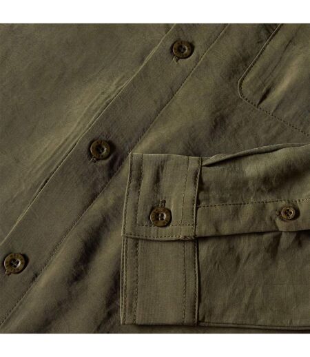Mens Pocket Long-sleeved Shirt Olive Belier