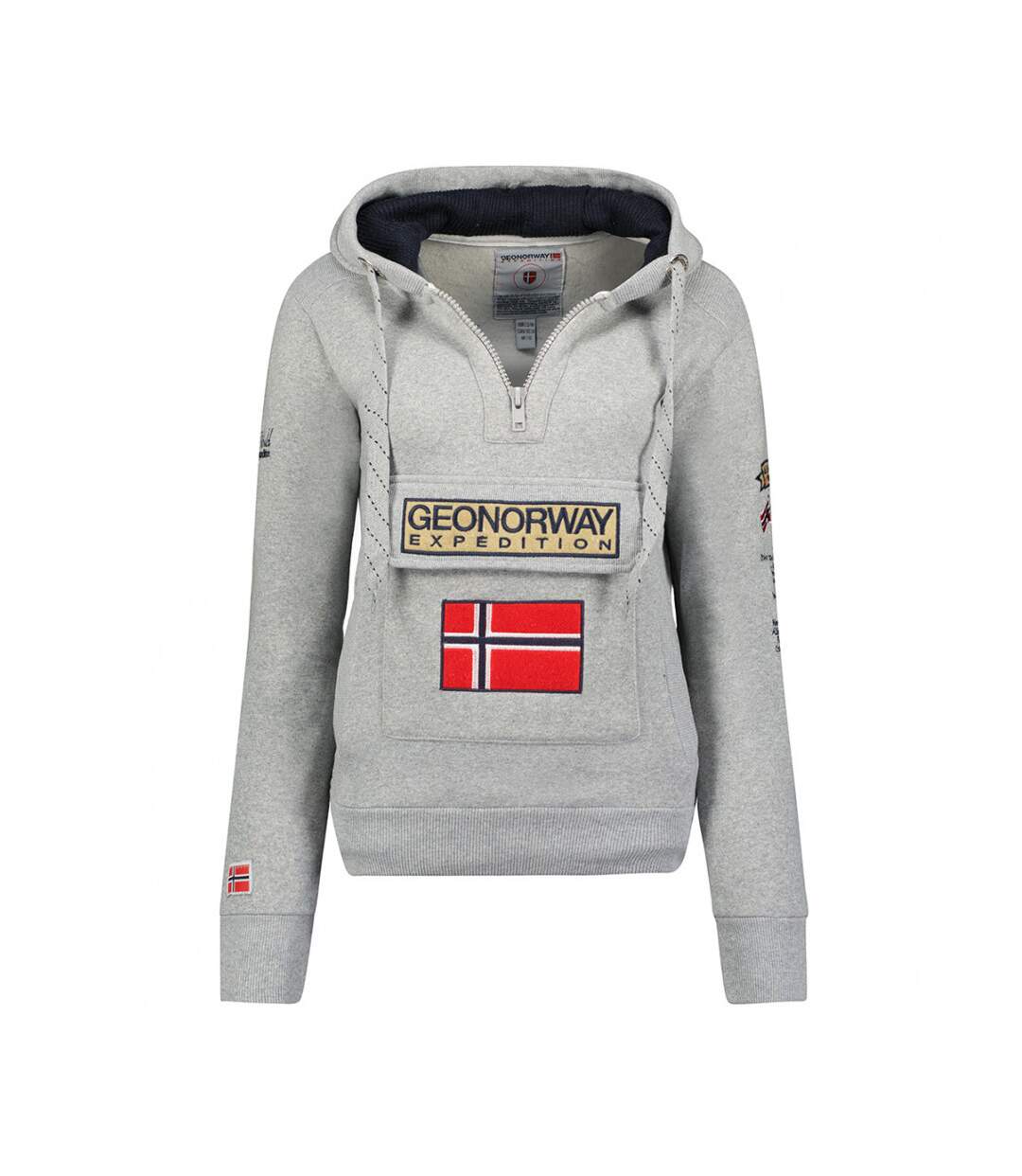 Sweat à capuche Gris Femme Geographical Norway Gymclass-1