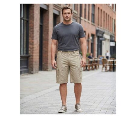 AXXANO AE1103S Bermuda uni en coton pour un look d'été décontracté et élégant