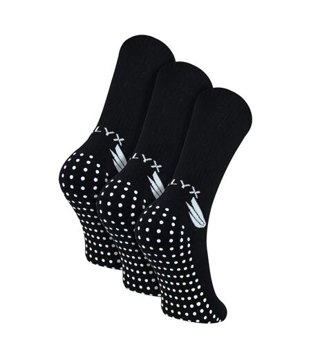 3 Pack Mens Bamboo Crew Grip Socks | Reinforced Heel & Toe Soft Non Slip Socks