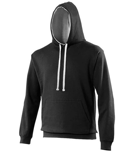 Sweat à capuche contrastée unisexe - JH003 - noir et gris clair