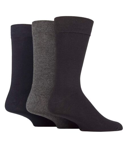 3 Pack Mens Plain and Patterned Bamboo Socks - Soft Breathable Everyday Comfort