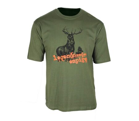 Tee-shirt Chasse Homme Ledertys LY0599K Kaki avec Motif Cerf
