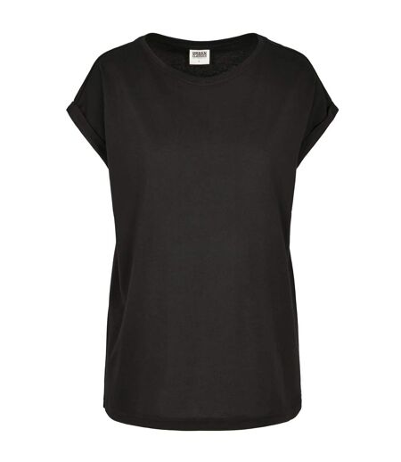 Womens/ladies organic cotton extended shoulder t-shirt black Urban Classics