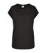 Womens/ladies organic cotton extended shoulder t-shirt black Urban Classics-1