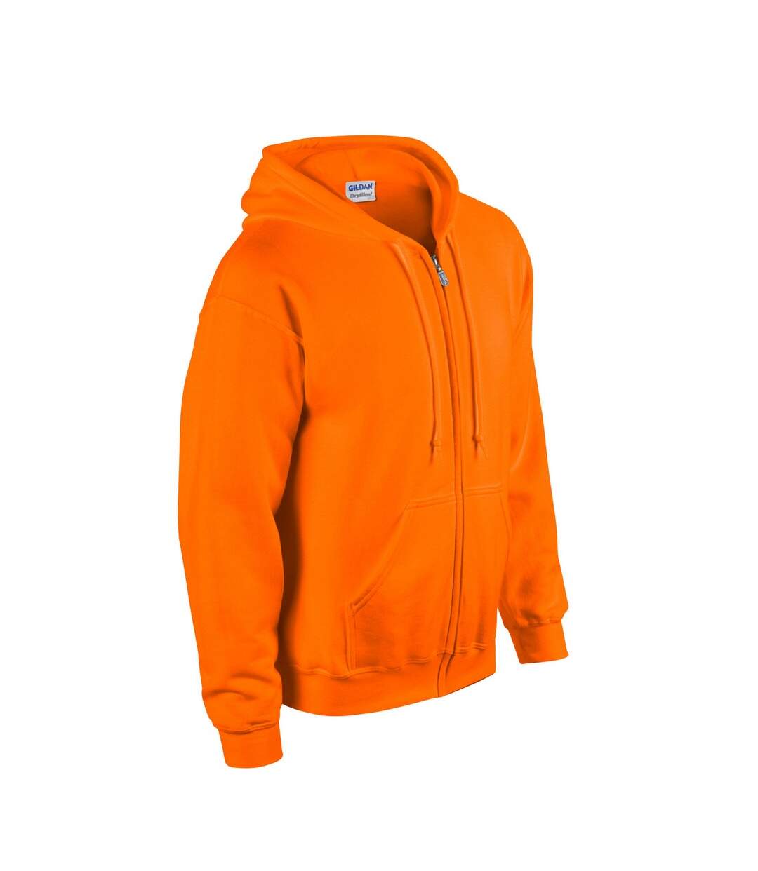 Mens Heavy Blend Full Zip Hoodie Safety Orange Gildan-3
