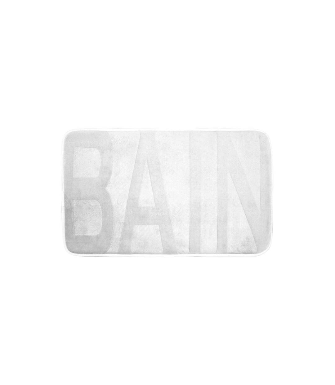 Tapis de Bain Microfibre Relief 45x75cm Blanc-1