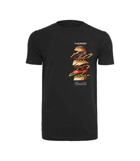 T-shirt Motif/style Hamburger Homme Noir Mister Tee