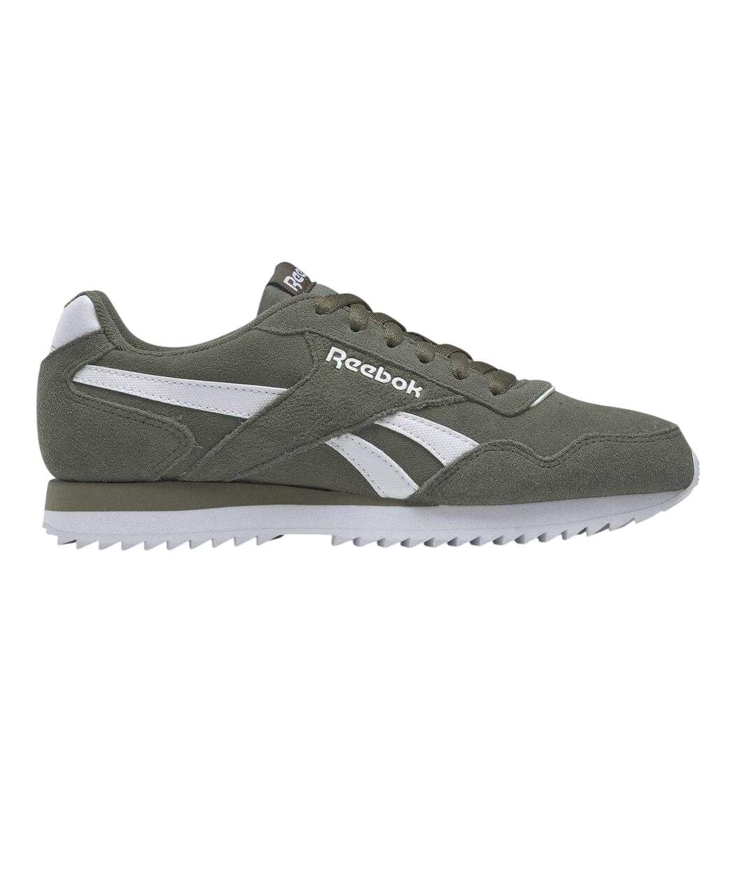 Mens Royal Glide Ripple Suede Trainers Hunter Green White Reebok-1