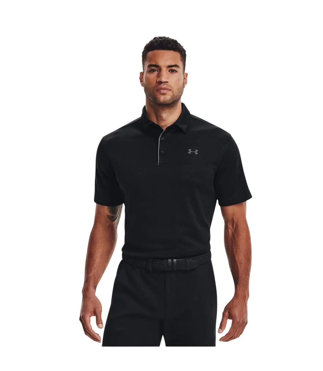 Mens Tech Logo Polo Shirt Black Under Armour-4