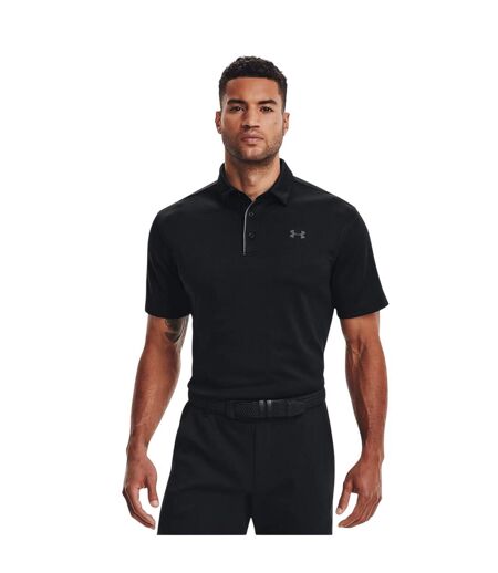 Mens Tech Logo Polo Shirt Black Under Armour
