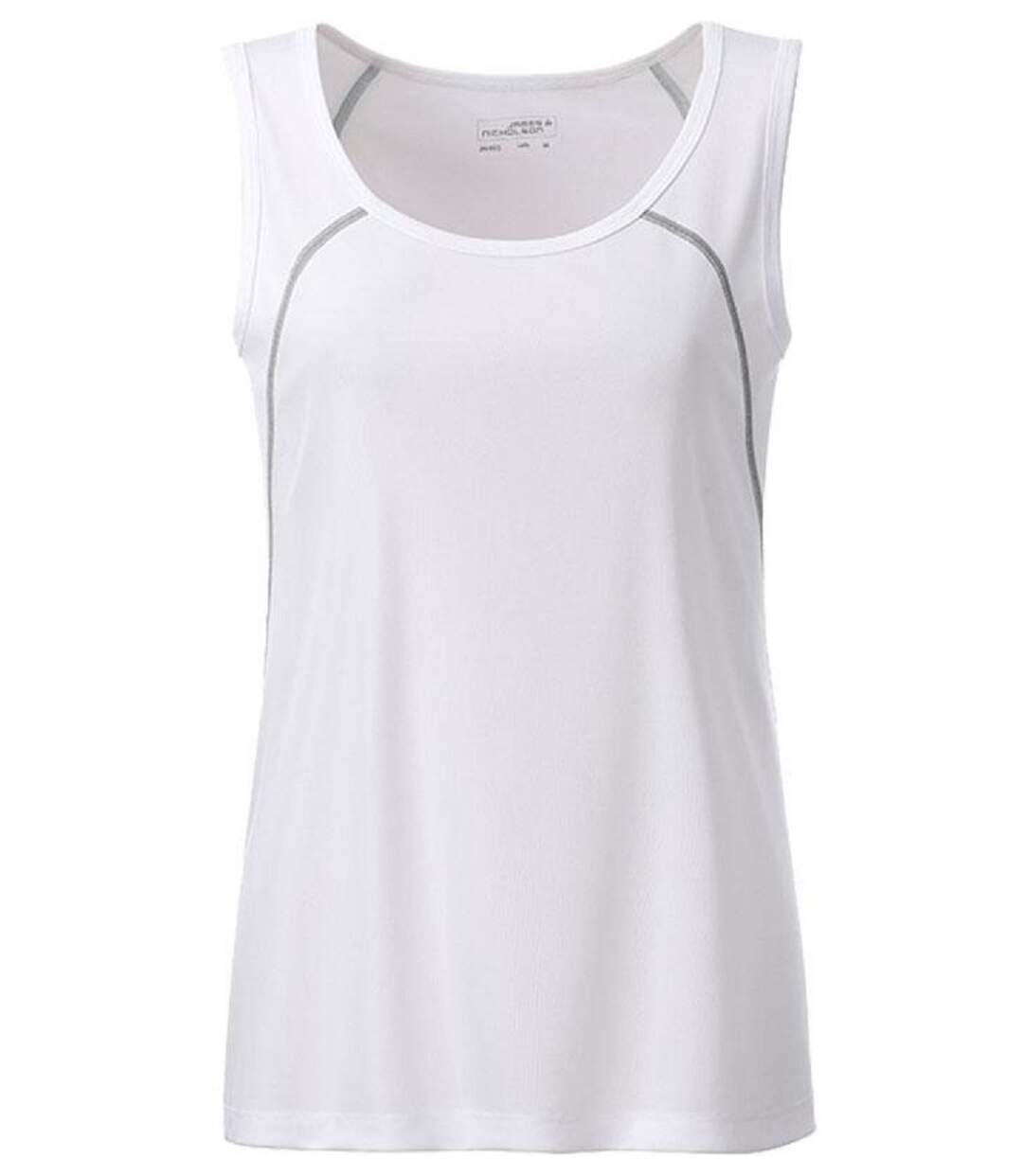 Débardeur running respirant - Femme - JN493 - blanc et gris