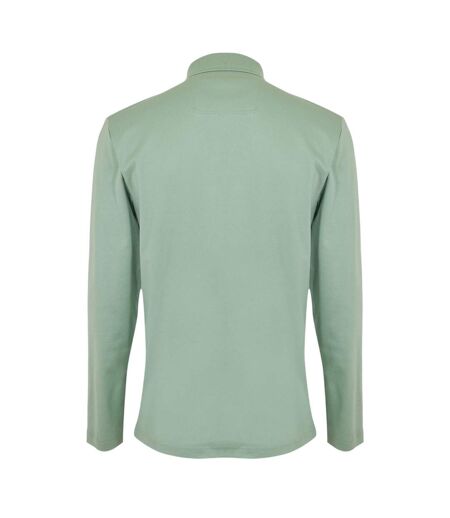 Mens Pirol Logo Long-sleeved Polo Shirt Green Boss