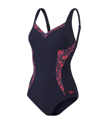 Maillot De Bain 1 Pièce Motif/style Floral Abstrait Femme Bleu Marine Rouge Floral Speedo
