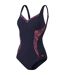 Maillot De Bain 1 Pièce Motif/style Floral Abstrait Femme Bleu Marine Rouge Floral Speedo-2
