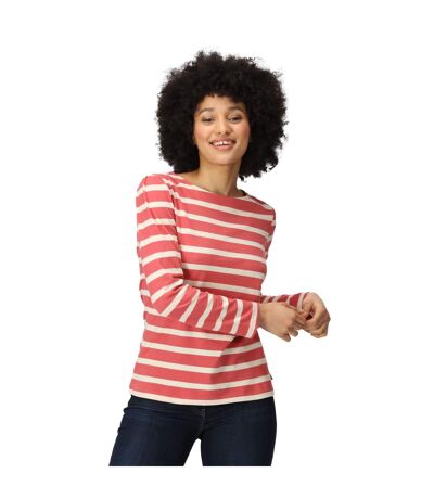 Womens/ladies Federica Stripe Long-sleeved T-shirt Mineral Red Light Vanilla Regatta