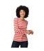 Womens/ladies Federica Stripe Long-sleeved T-shirt Mineral Red Light Vanilla Regatta-1