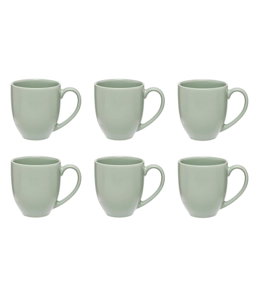 Lot de 6 Mugs en Céramique Maé 48cl Vert Olive-1