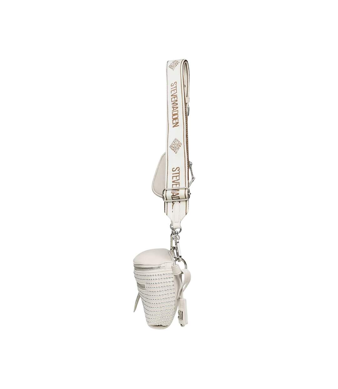 Bclarkes Studded Everyday Crossbody Bag 14cm X 24cm X 9cm Bone Silver Steve Madden-3