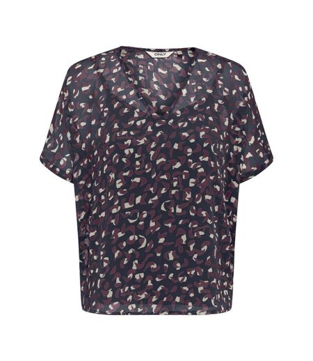 Blouse marine/bordeaux femme only tasha