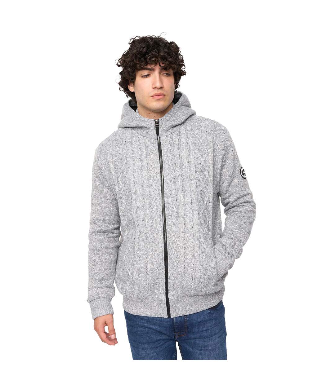 Mens Tonbridge Cardigan Light Grey Marl Bewley & Ritch-2