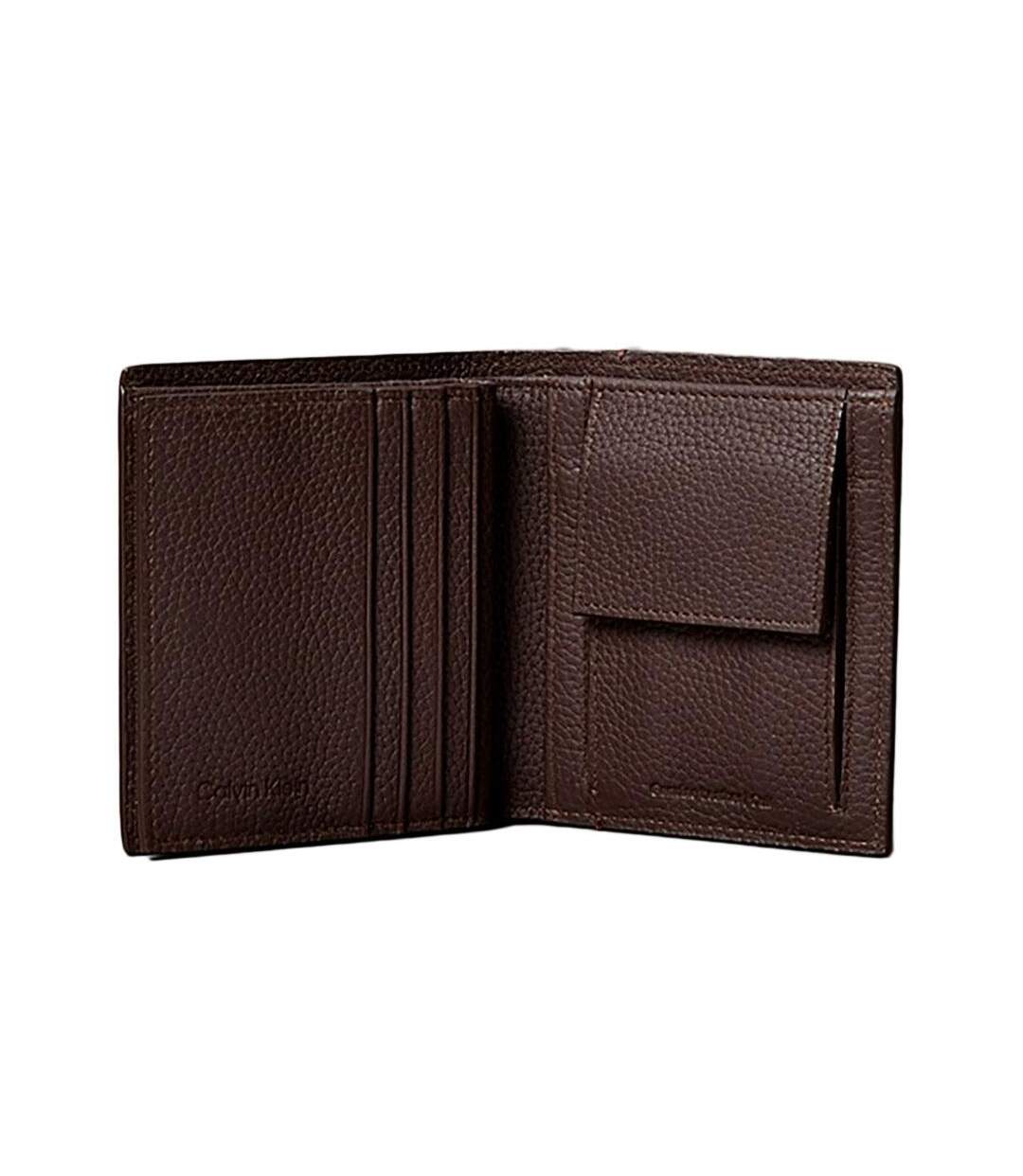 Portefeuille marron homme calvin klein jeans foil emboss-2